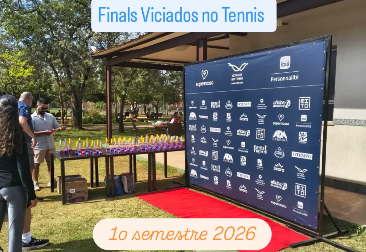 Painel do Finals Viciados no Tennis, 1º semestre de 2026, com os patrocinadores